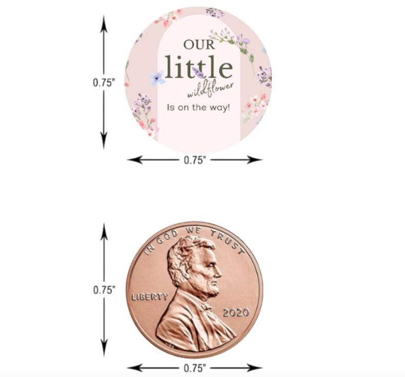 Our Little Wildflower Is On The Way| Chocolate Candy Kiss Stickers| 100ct| Baby Shower Favors