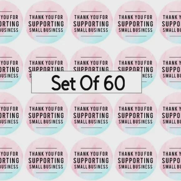 Thank You for Supporting Small Business Stickers, 2 Inch Round, 60 Pack
