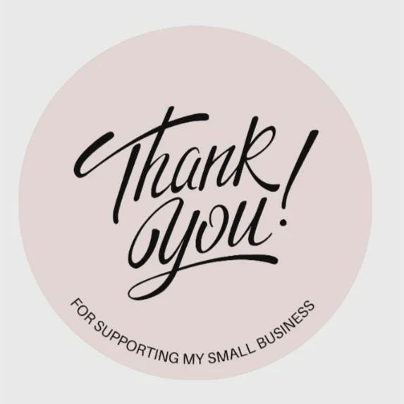 Thank You Stickers for Small Business, 2 x 2 inches, Pink, Set of 100