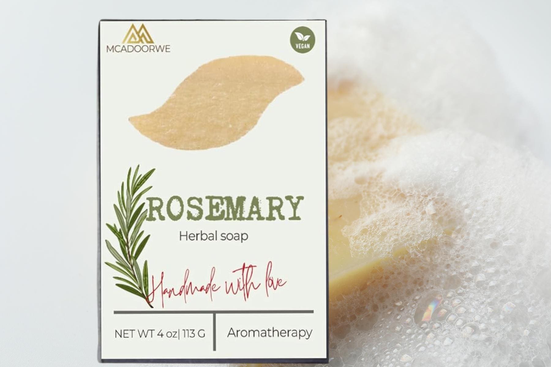 Rosemary |Aromatherapy Massage Bath Bar|Shea Butter & Collagen Handmade Soap| Moisturizing Bath Bar