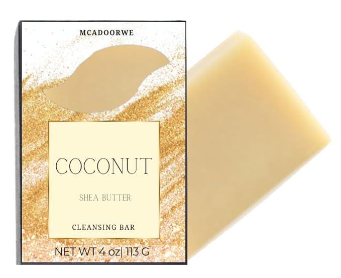 Coconut Cleansing Soap Bar|Cocoa Butter|Collagen infused Handmade Soap Bars|Moisturizing Bath Bar