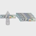 Money Themed Water Bottle Labels, Birthday Party Favors, 12 Pre-Cut Stickers