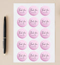 Pink Business Thank You Stickers | 57 Pink Package Adhesive Labels | 1.75in Peel and Stick