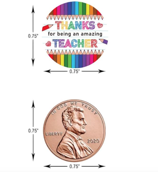Thanks for Being an Amazing Teacher Candy Stickers | Teacher Appreciation Theme | 0.75"|100ct