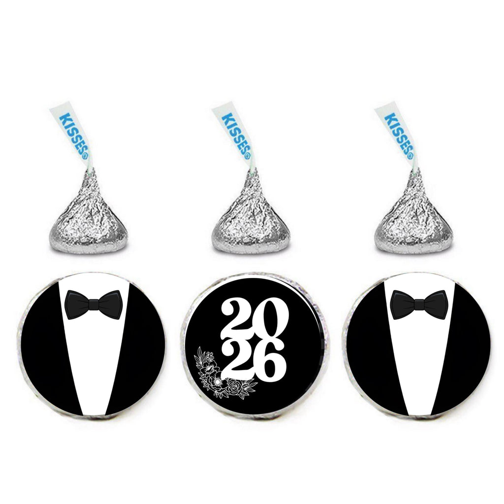 2026 Prom Candy Stickers | 100 Glossy Candy Kiss Labels | 0.75in Peel & Stick | Durable Self Adhesive