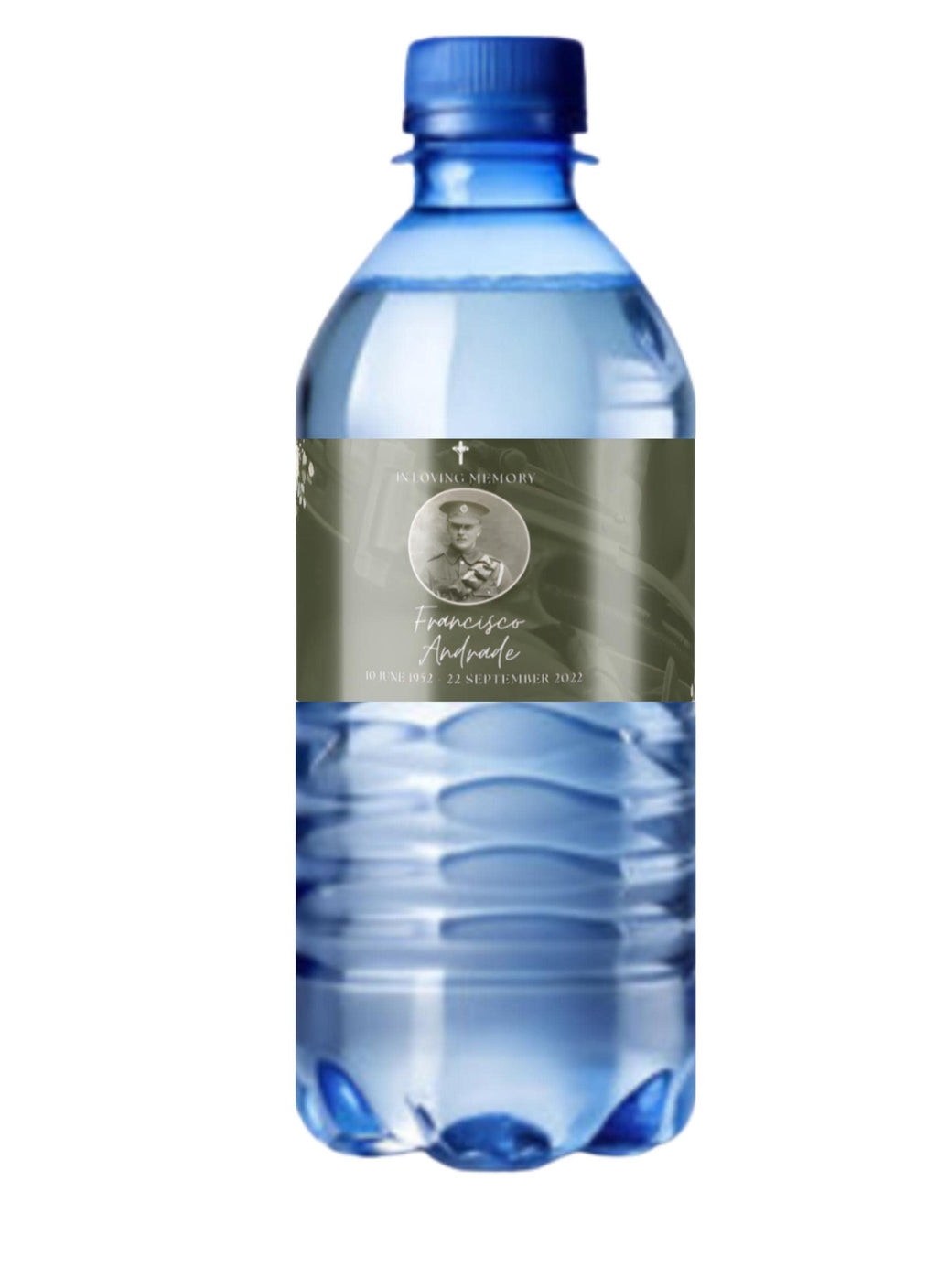 Personalized Military Tribute Water Bottle Labels | In Loving Memory| Keepsake Bottle wrappers| Memorial Favors