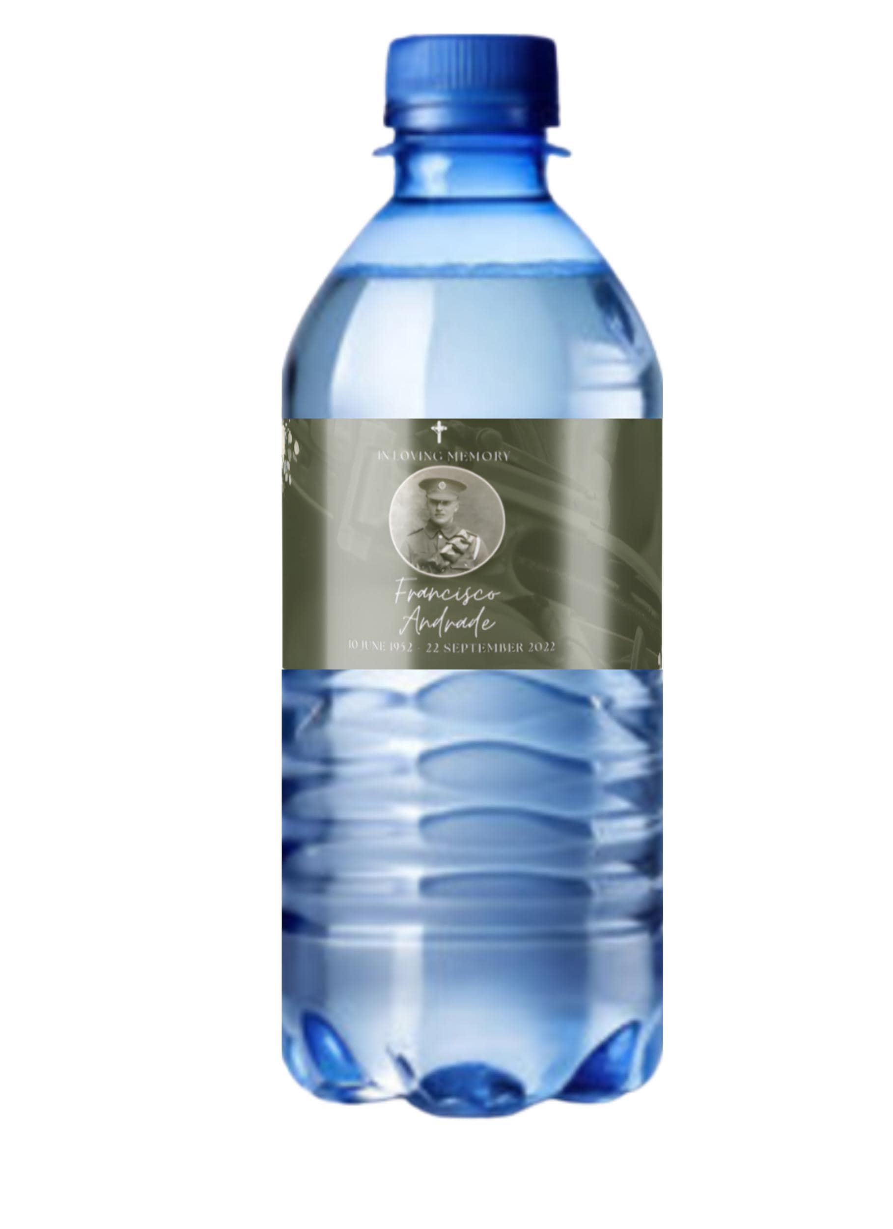 Personalized Military Tribute Water Bottle Labels | In Loving Memory| Keepsake Bottle wrappers| Memorial Favors
