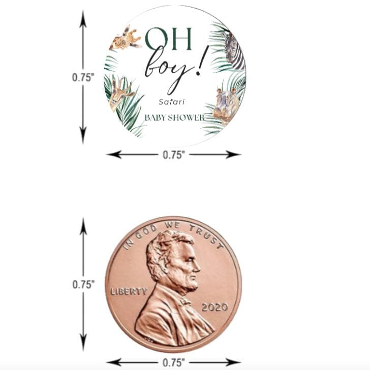 Oh Boy Safari Baby Shower| Chocolate Candy Sticker| 100ct| Glossy| favors