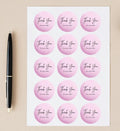 Pink Business Thank You Stickers | 57 Pink Package Adhesive Labels | 1.75in Peel and Stick