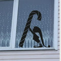 Reusable Christmas Elf Candy Cane Window Cling | Holiday Silhouette Decoration