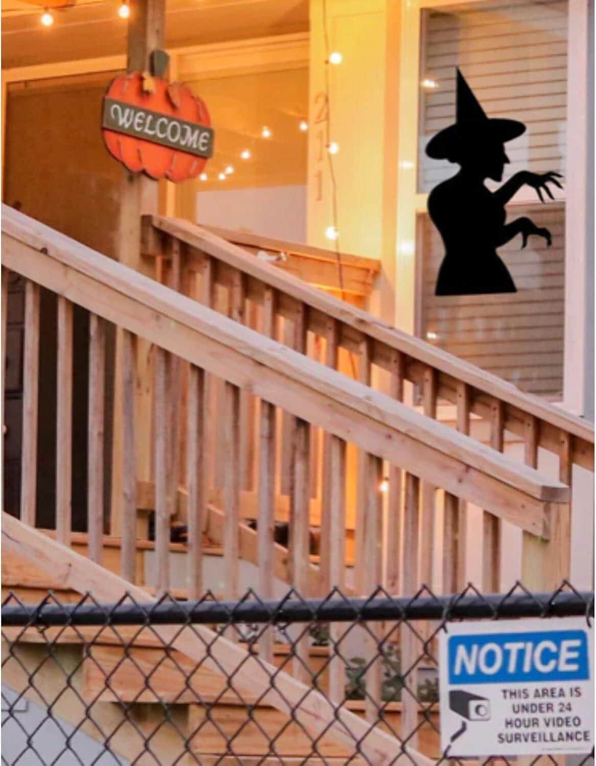 Halloween Witch Silhouette Window Cling Decal, Halloween Decoration, Large