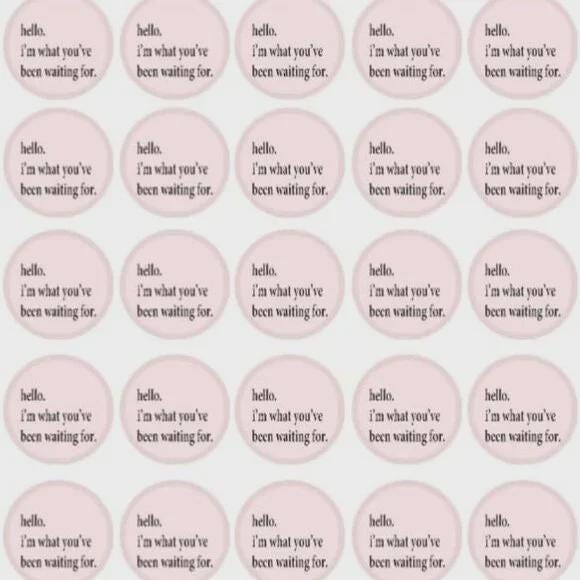 Decorative Round Sticker Labels, 2 Inch, Pink Hello Message, 60 Pack