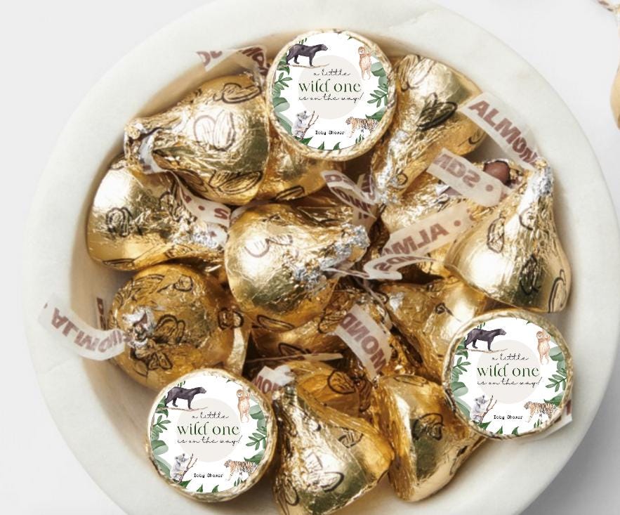 A Little Wild One Is On The Way| Safari Baby Shower Candy Stickers |100 Count