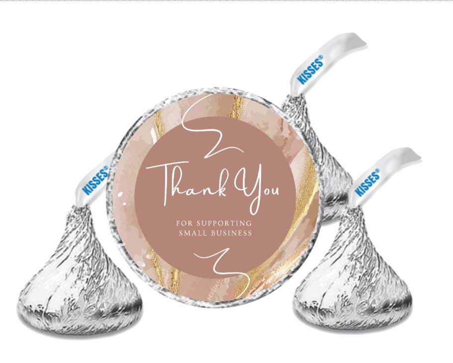 Thank You for Supporting Small Business Kisses Candy Stickers | 100pcs| Glossy|0.75in