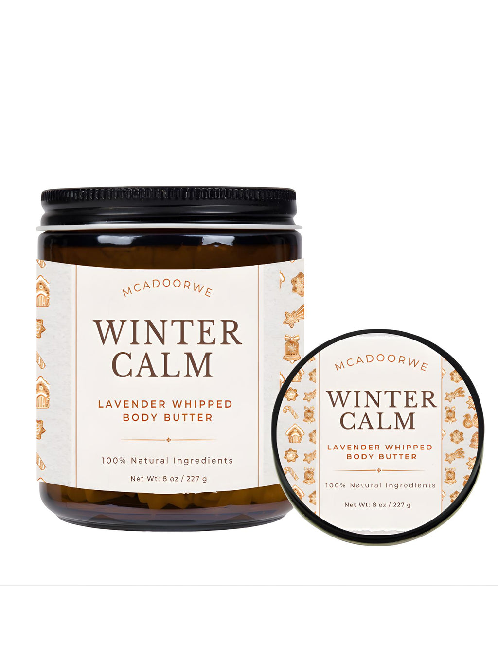 Winter Calm Lavender Whipped Body Butter | Handmade Organic Shea Mango Cocoa Blend |Handmade| 8 oz