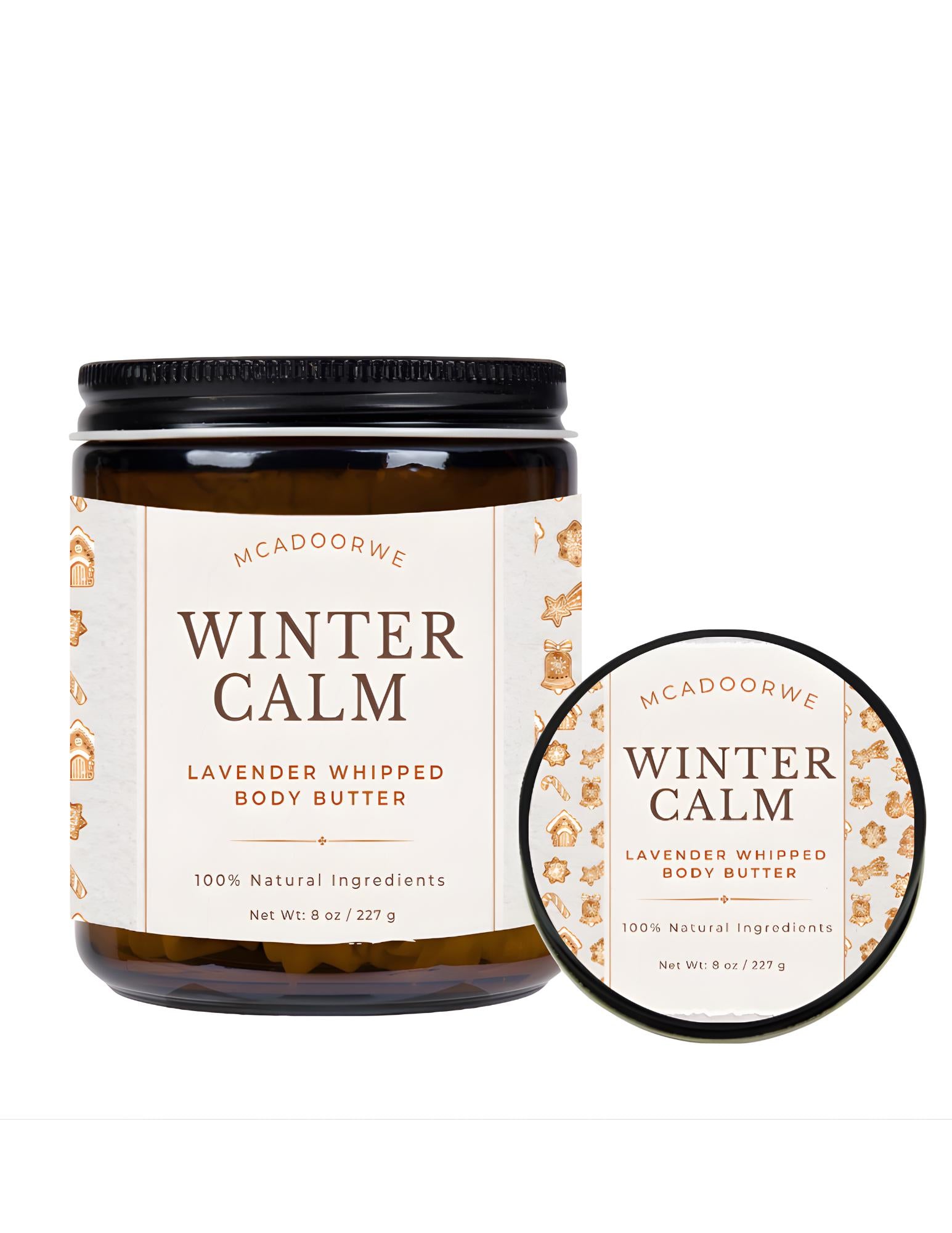 Winter Calm Lavender Whipped Body Butter | Handmade Organic Shea Mango Cocoa Blend |Handmade| 8 oz