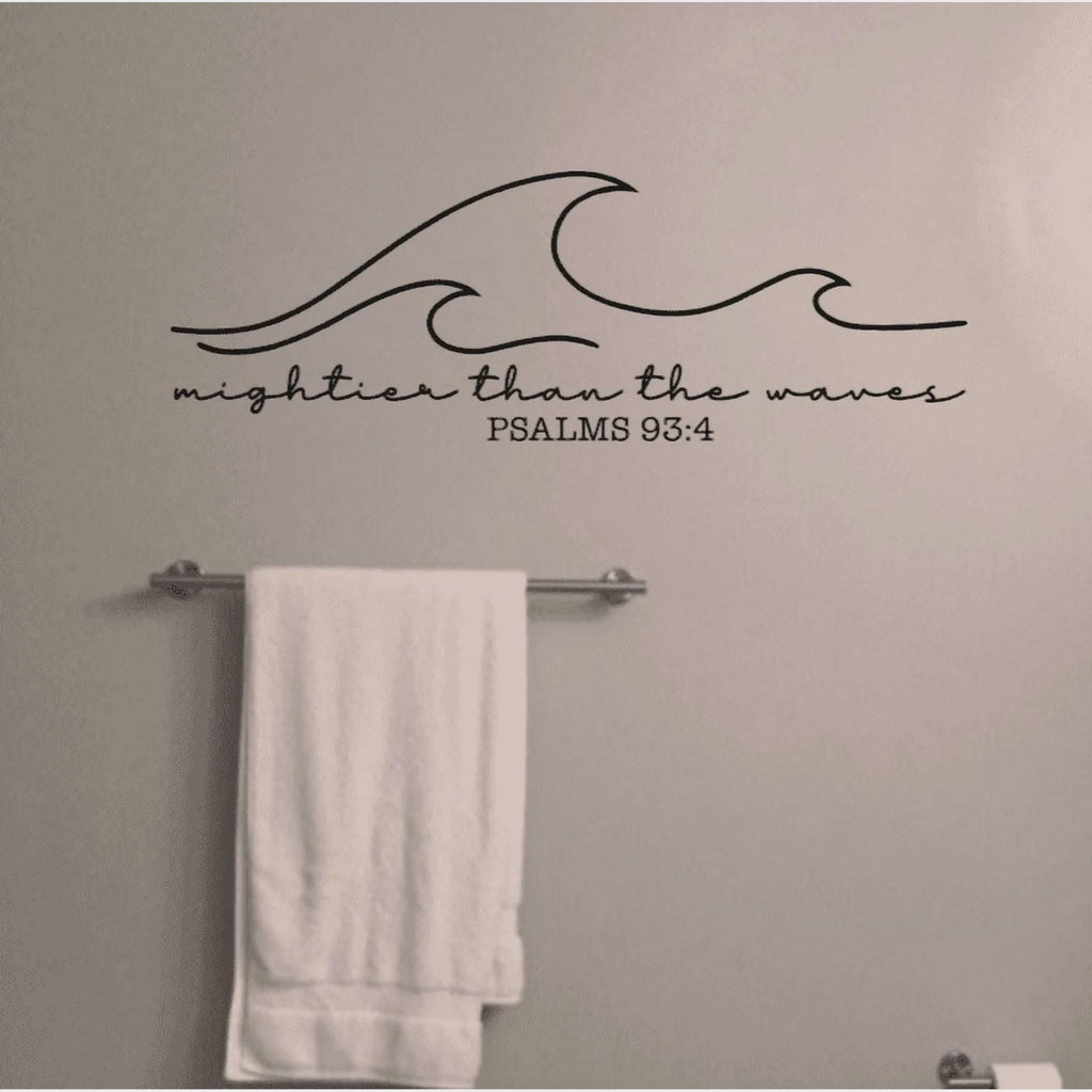 Psalms 93:4 Wave Wall Decal, Bible Verse Decor (23.5 x 8 inches)