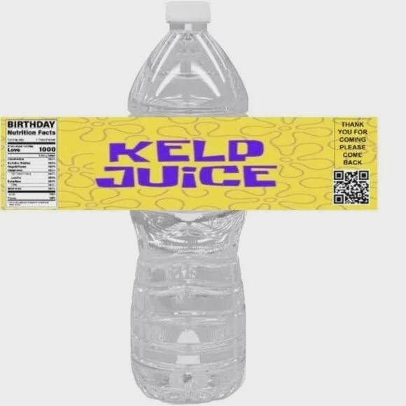 Happy Birthday Water Bottle Labels | Kelp Juice, Party Decoration