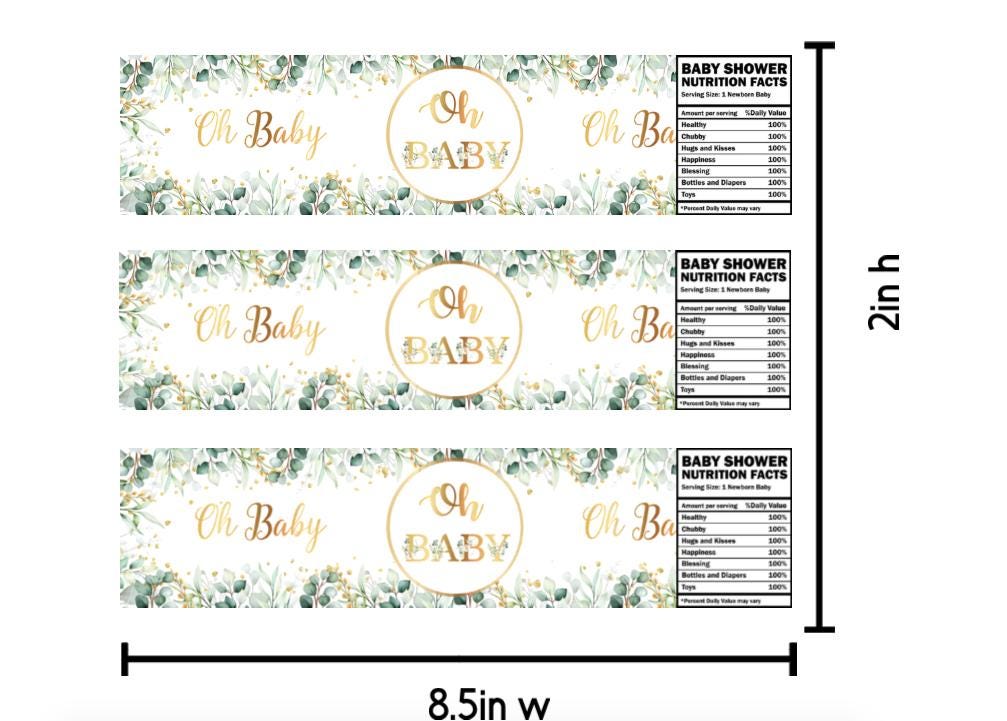 Ohh Baby | Baby Shower Water Bottle Labels | Set of 12 | Party Favors