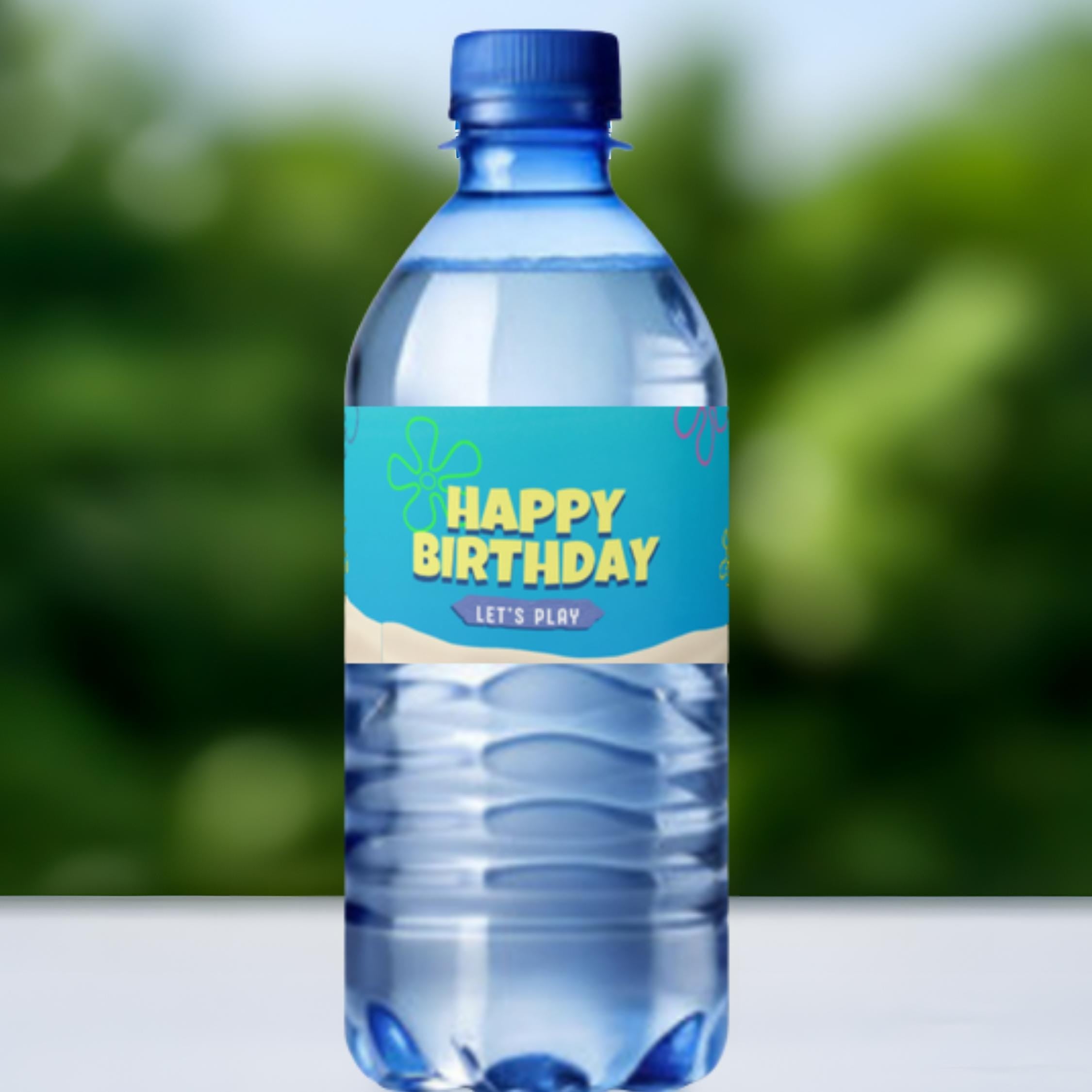 Under the Sea Water Bottle Labels |Ocean Theme Water Bottle Wrappers|Happy Birthday Bottle Wraps| 12| Glossy