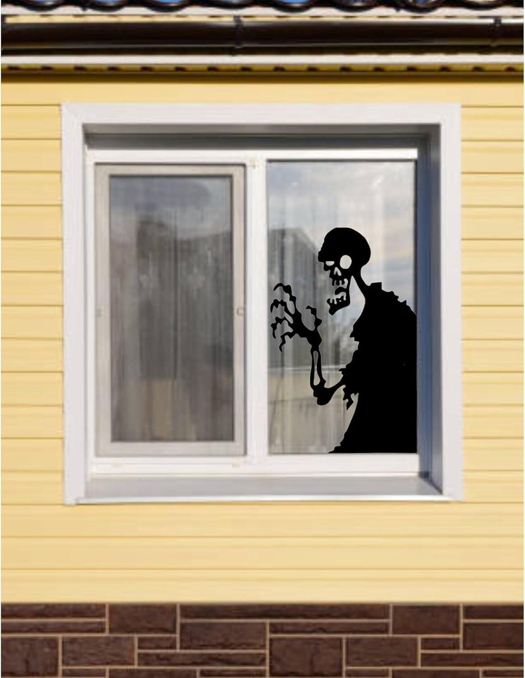 Halloween Window Static Cling Silhouette Decorations, Spooky Characters Design
