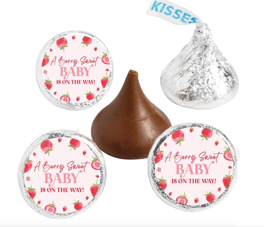 A Berry Sweet Baby Is On the Way Mini Candy Labels | Strawberry Baby Shower | 100ct| 0.75in
