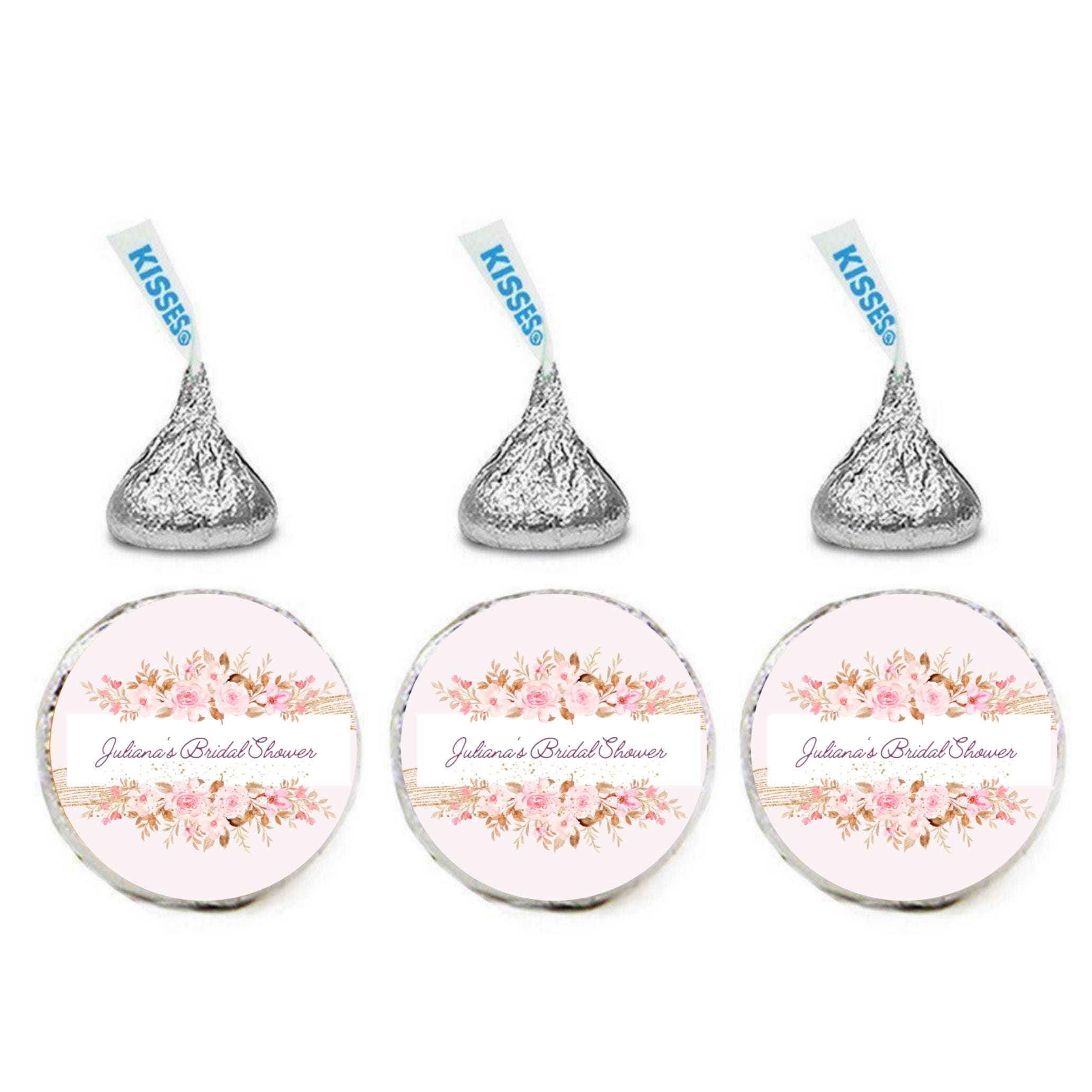 Personalized Bridal shower Chocolate Candy Kiss Labels|100ct|Glossy|0.75|Custom Name