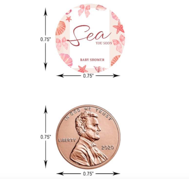 Sea You Soon | Ocean Theme Baby Shower Candy Stickers | Baby Shower Favors
