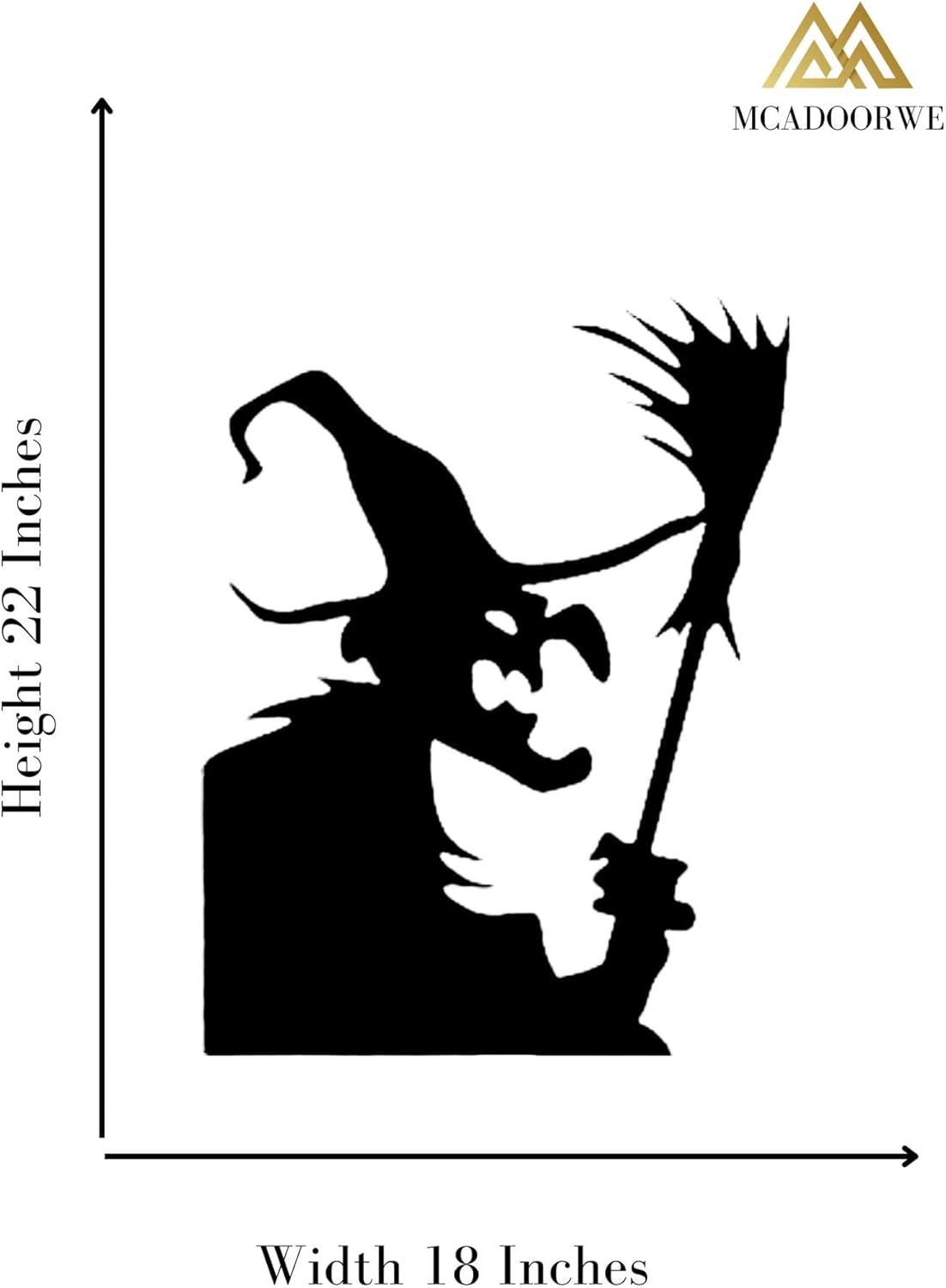 Halloween Gigantic Window Decal| Witch Silhouette| Spooky Broom|Indoor Decal| 22H| Reusable + Durable