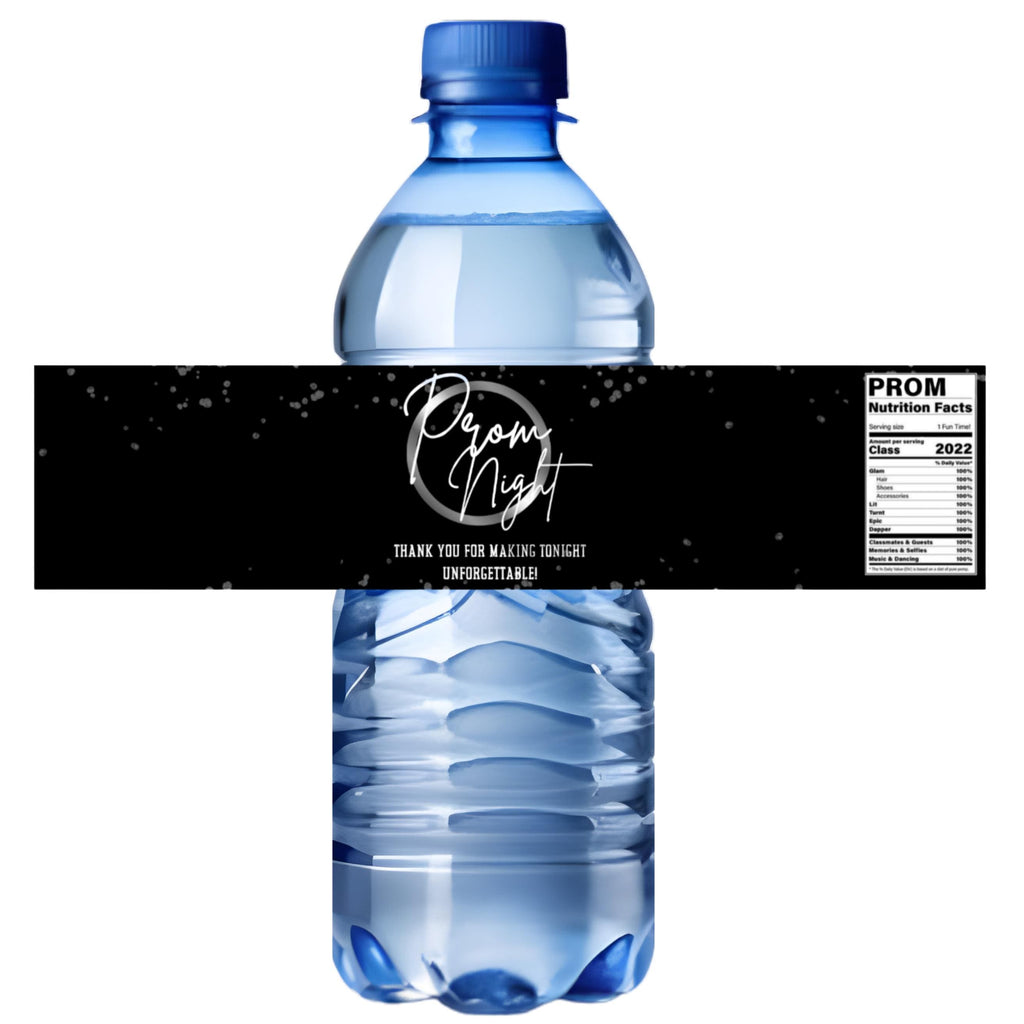 Prom Night Water Bottle Labels | Thank You Prom Party Decor | Set of 12|Thank You Message Design|Table Accents