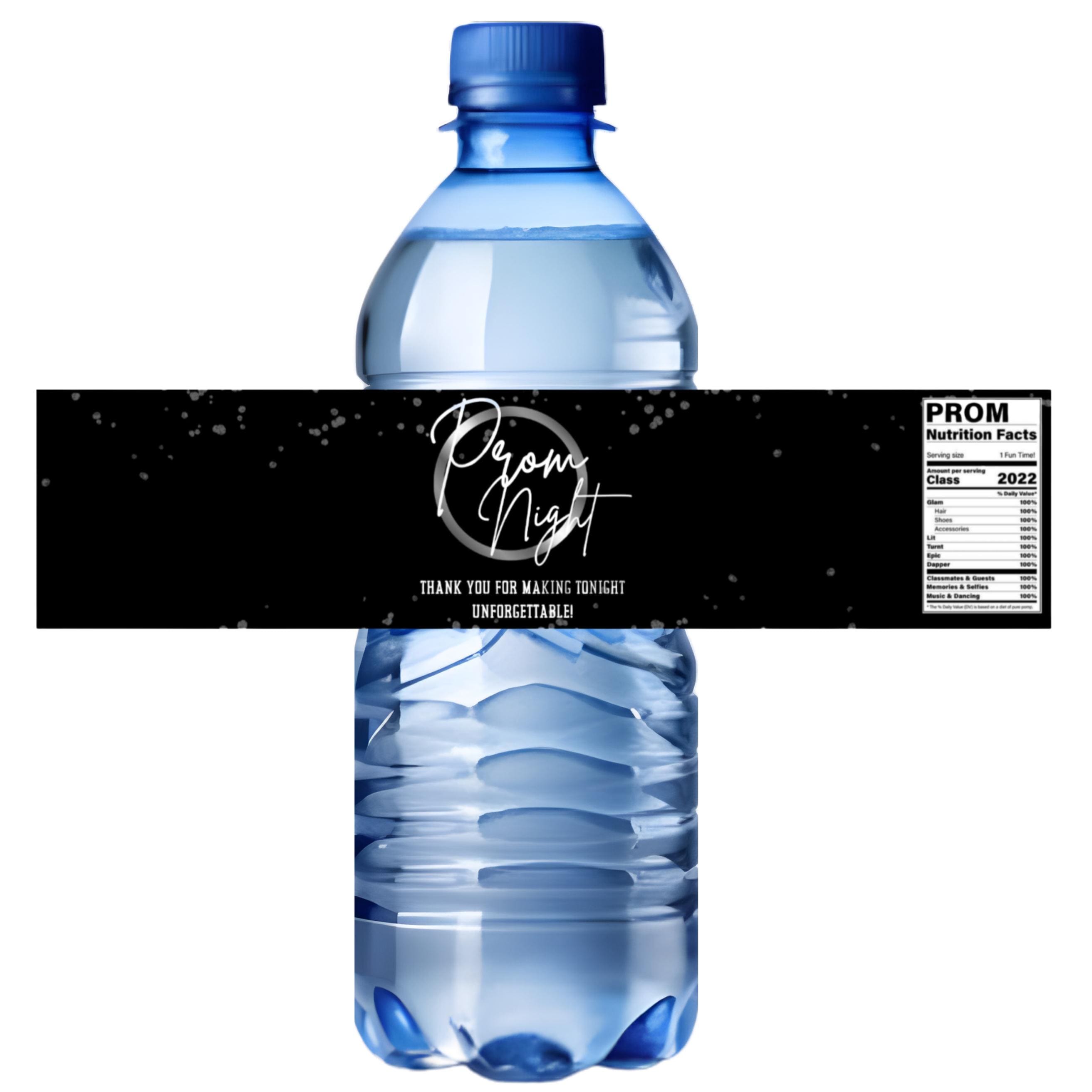 Prom Night Water Bottle Labels | Thank You Prom Party Decor | Set of 12|Thank You Message Design|Table Accents