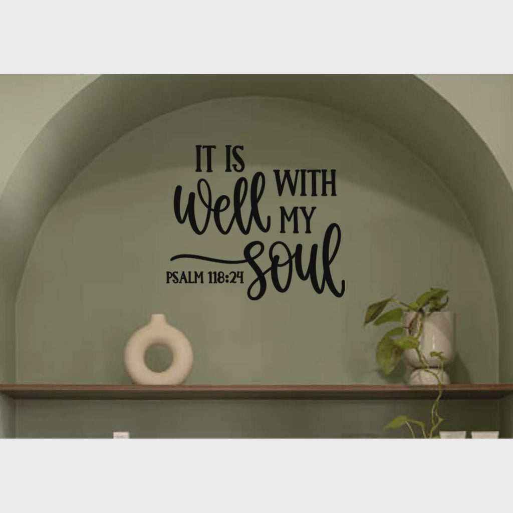 Psalm 118:24 Wall Decal, Modern Christian Home Decor (11.5 x 10 inches)