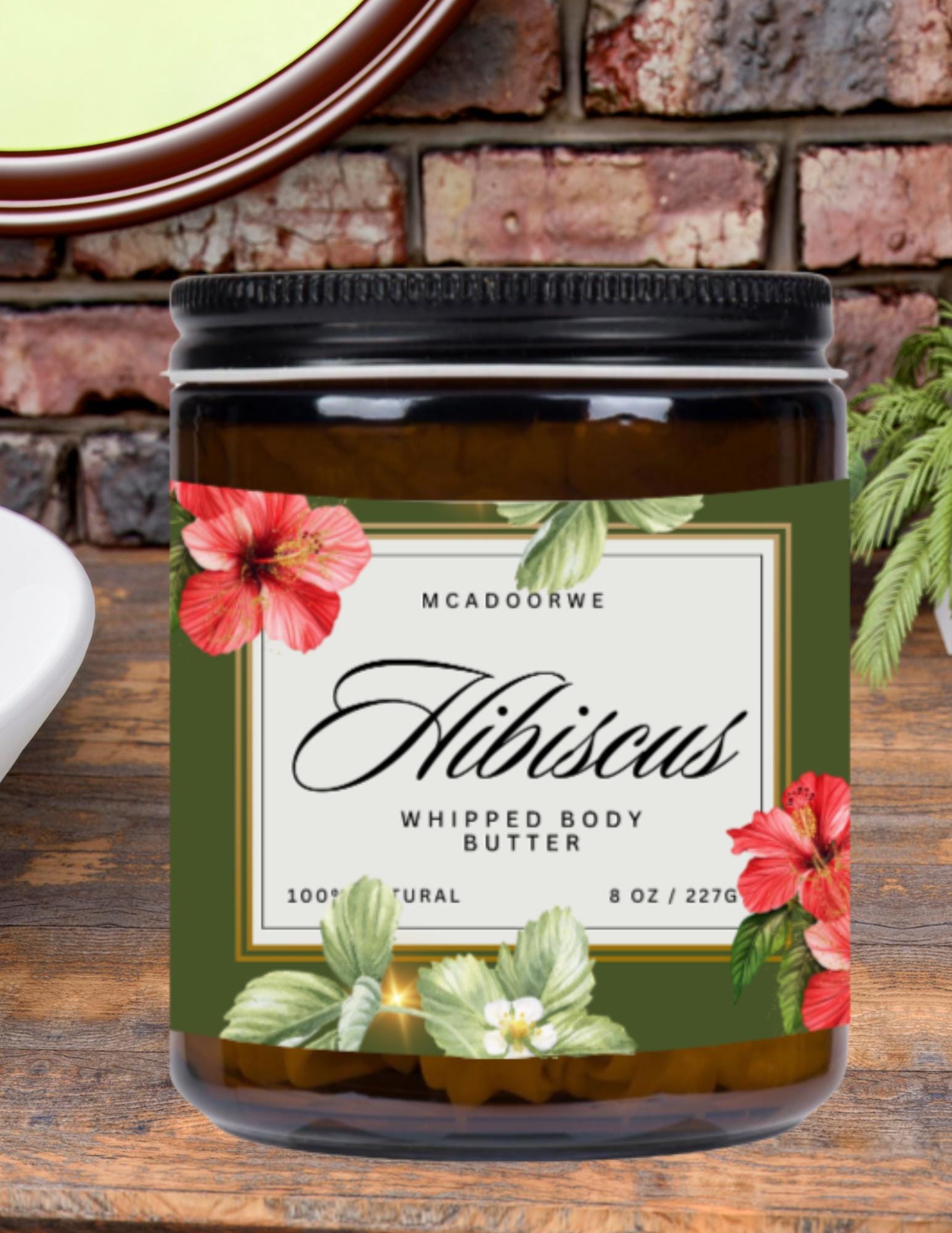 Hibiscus Whipped Body Butter | Shea Mango Cocoa Body Butter | 8oz | Handmade