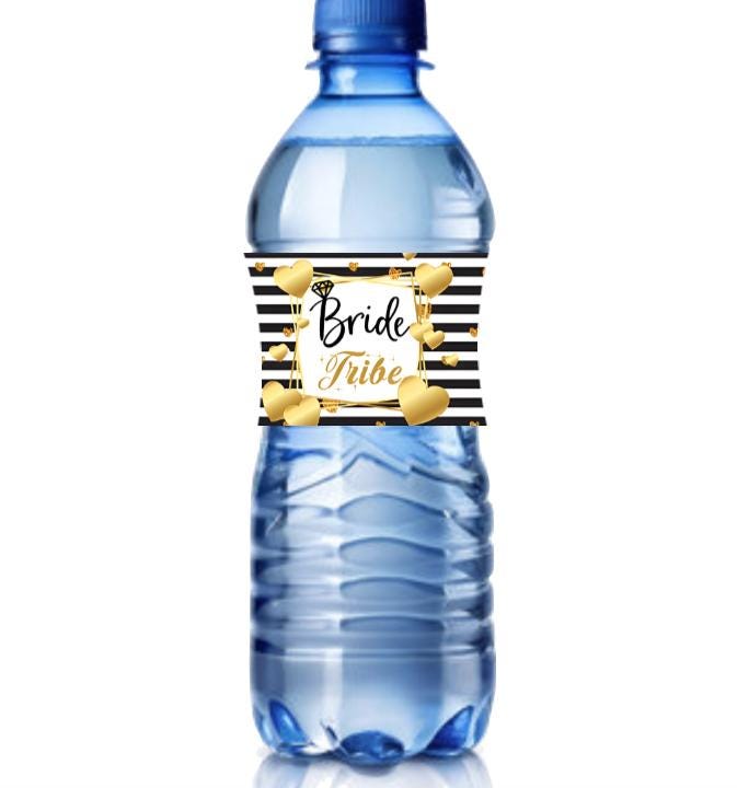 Bride Bottle Wrappers | Water Bottle Labels | 12ct | Bridal Shower & Bachelorette Favors