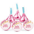 Two Groovy Candy Kiss Stickers | 2nd Birthday Boho Theme | 100 Glossy Peel & Stick Stickers | Durable