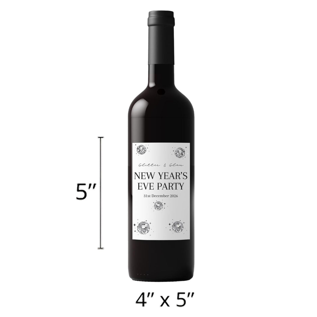 New Year Celebration Wine Labels | Personalized Party Table Decor | Set of 4