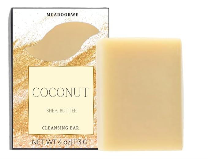 Coconut Cleansing Soap Bar|Cocoa Butter|Collagen infused Handmade Soap Bars|Moisturizing Bath Bar