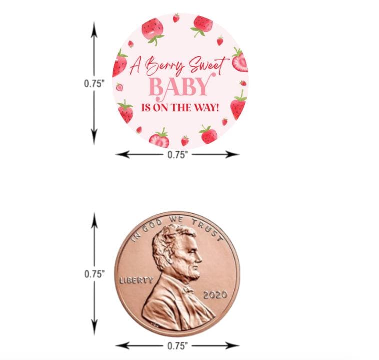 A Berry Sweet Baby Is On the Way Mini Candy Labels | Strawberry Baby Shower | 100ct| 0.75in