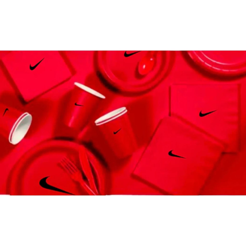 Custom Sw00sh Party, Birthday Party Dinnerware Set of 60 total pieces-Red & Black
