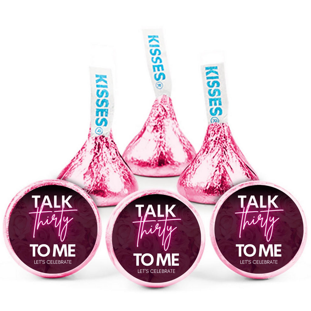 Talk Thirty to Me Candy Stickers | 100 Glossy Birthday Labels | Peel & Stick Chocolate Decorations | Durable Self Adhesive