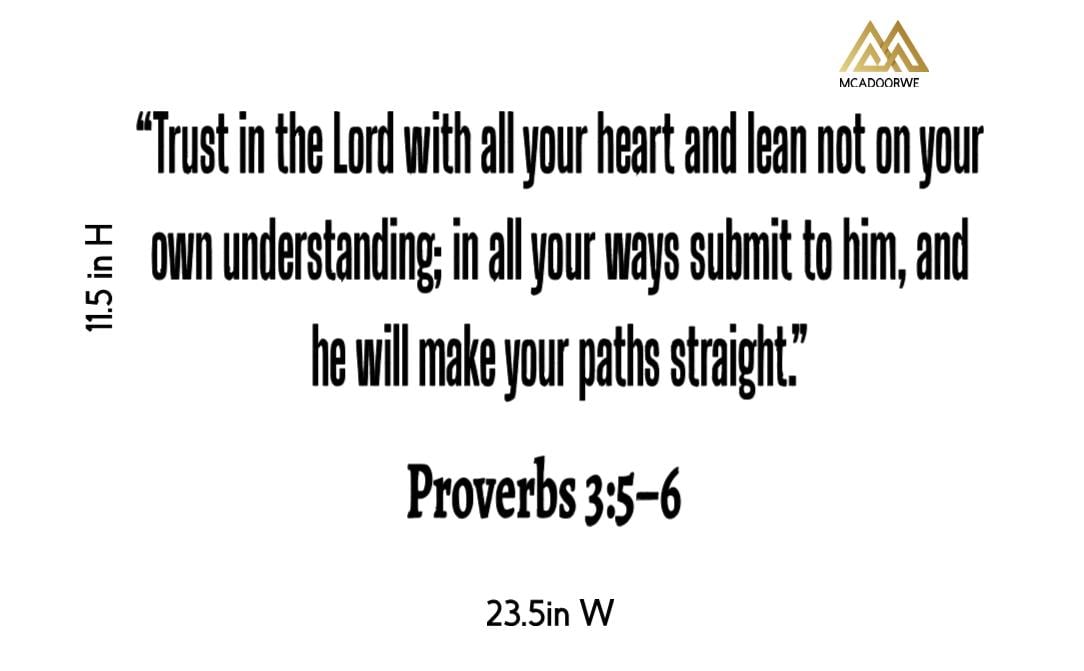 Proverbs 3:5 Bible Verse Vinyl Decals | Faith Based Decor | Removable Wall Art