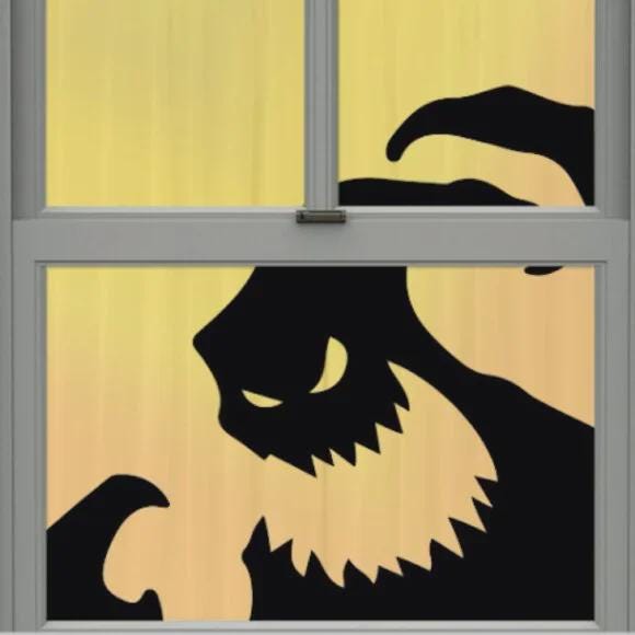 Halloween Window Cling Sticker,Giant Spooky Monster Silhouette Window Decals