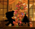 Christmas Window Cling | Large Reusable Silhouette Decal | Holiday Window Decoration