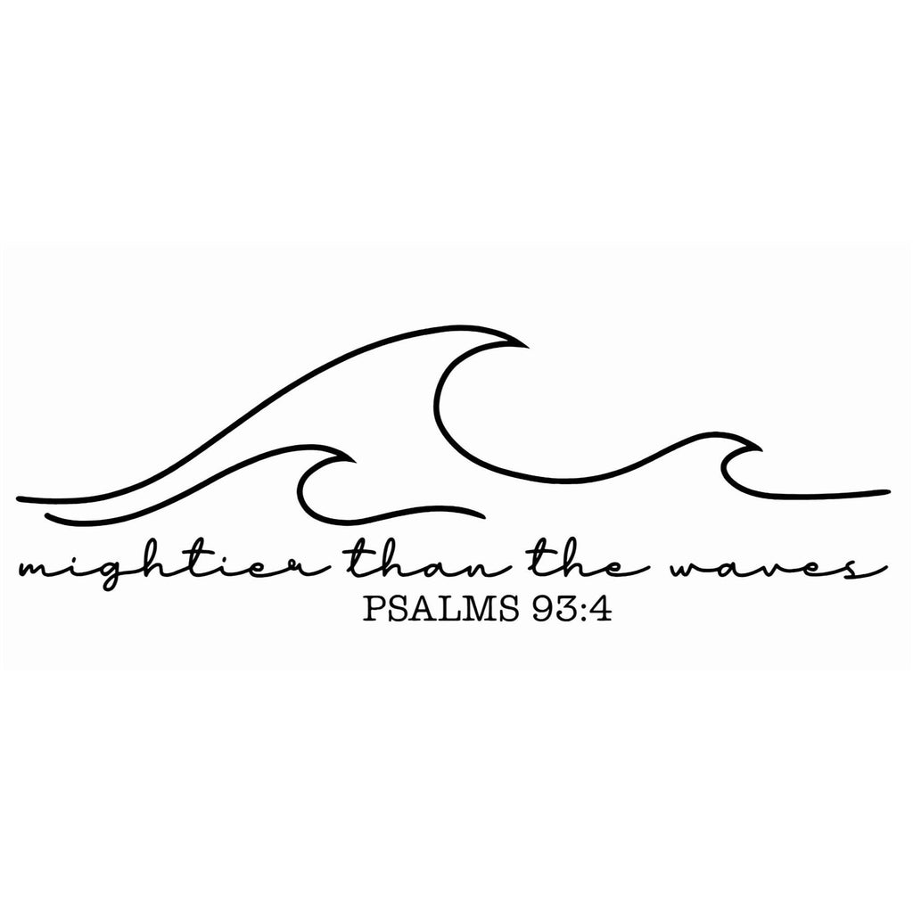 Psalms 93:4 Wave Wall Decal, Bible Verse Decor (23.5 x 8 inches)
