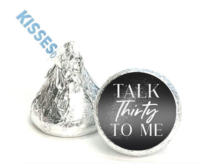 Talk Thirty To Me Mini Candy Labels | 30th Birthday Candy Stickers |100ct|0.75in
