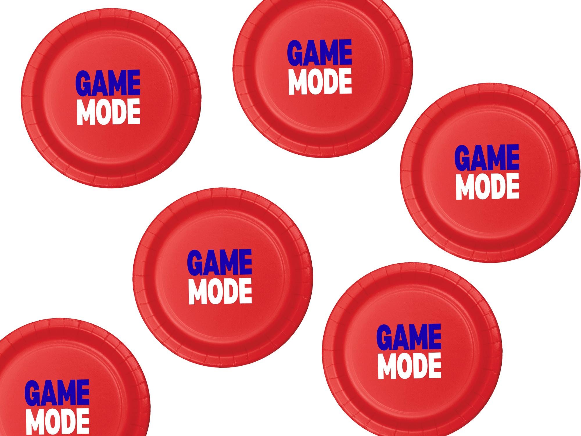 Gamer Party Plates | Game Mode Red Paper Plates | Party Table Decor