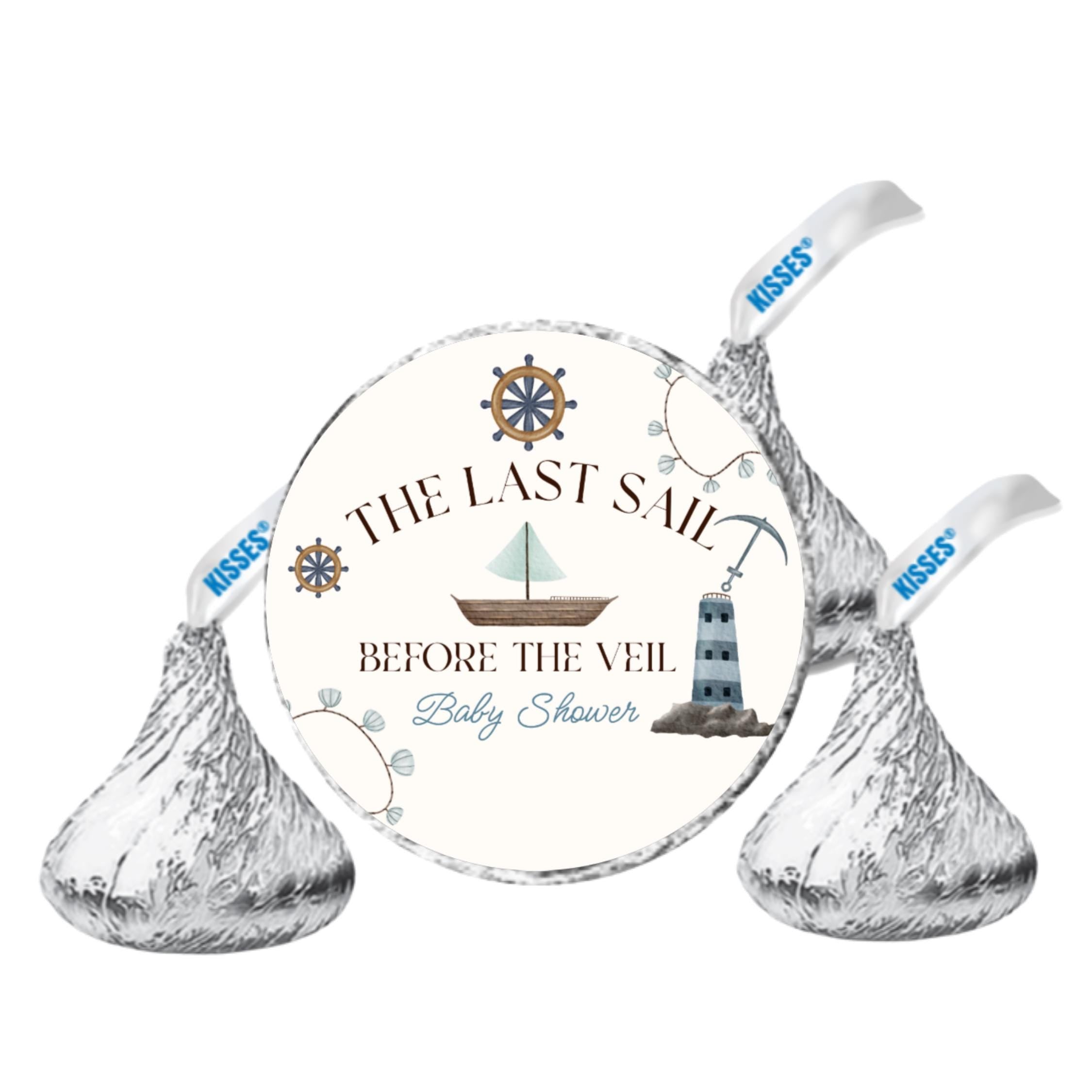 The Last Sail Before the Veil Candy Labels|Ocean Baby Shower|Gender Reveal Favors|100|Glossy|Ocean Table Accents