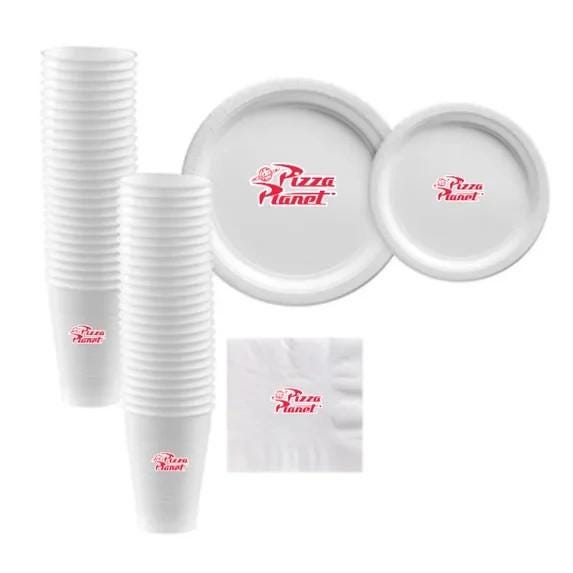 Pizza Planet Paper Plates Set of 60, 9-inch Dinner Plates and 7-inch Dessert