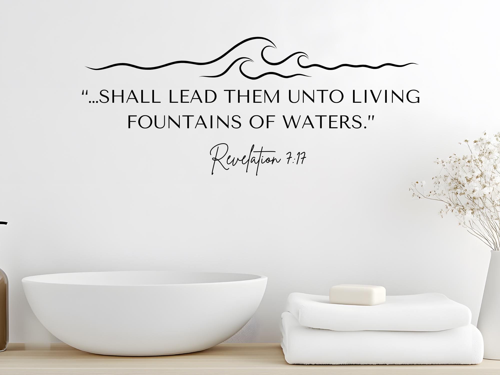 Revelation 7: 17 Bible Verse Wall Art | Faith Based Motivation | Vinyl Wall Decals