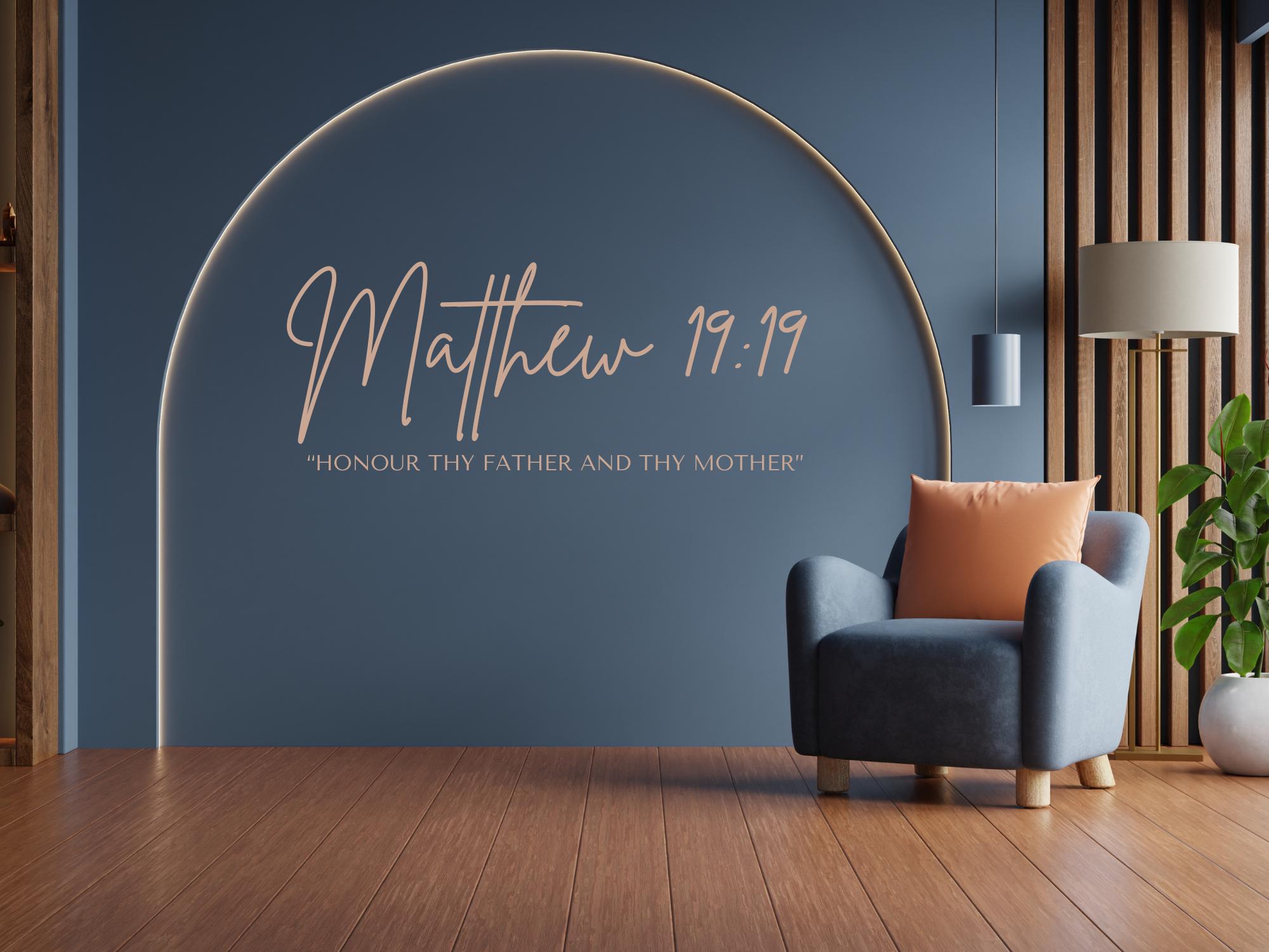 Matthew 19:19 Scripture Wall Decals | Motivational Bible Quotes | Peel and Stick Decor